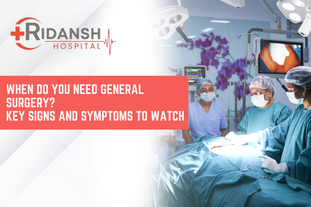A surgical team at Ridansh Hospital performing a general surgery procedure in a fully equipped operation theatre.